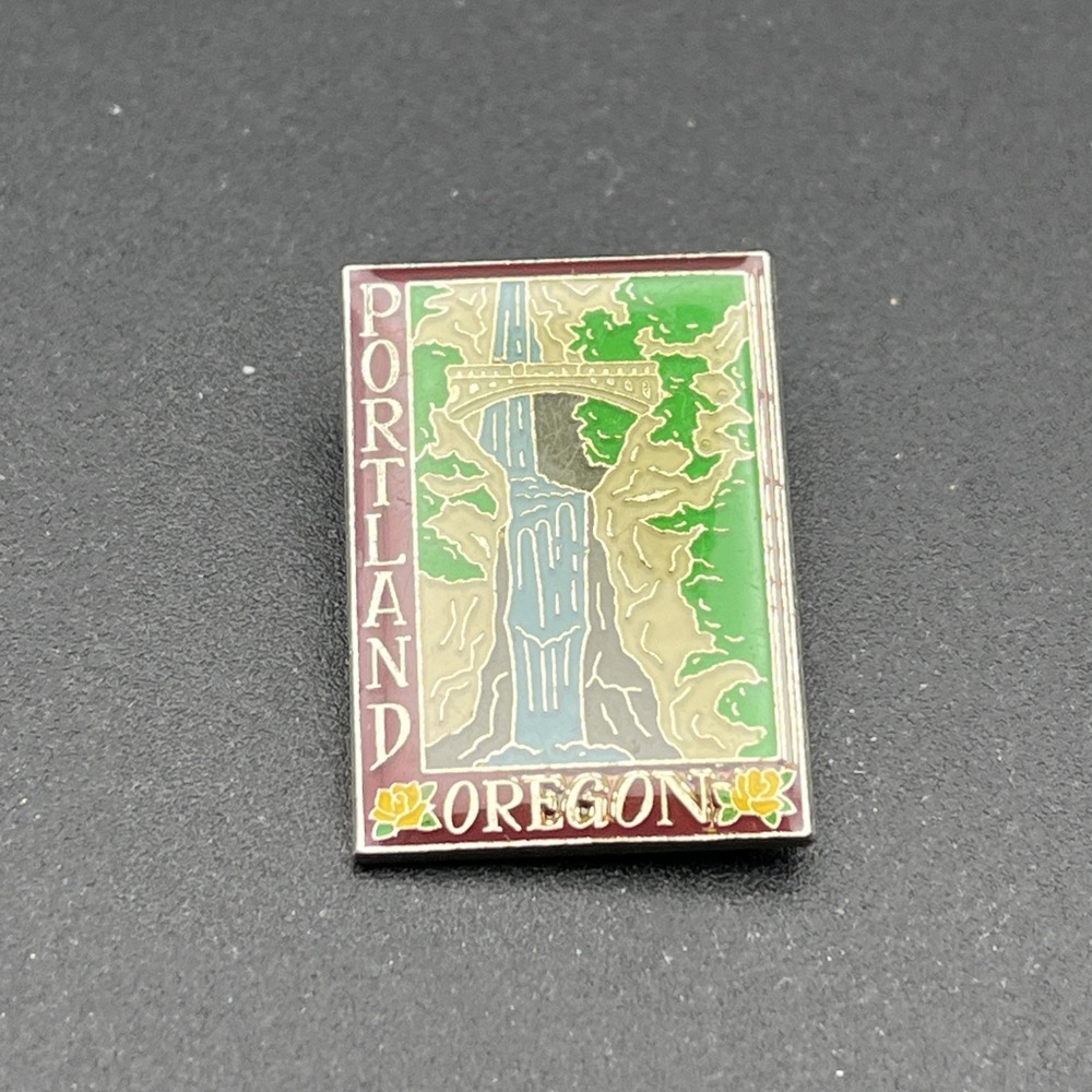 Portland Oregon Multnomah Falls Waterfall Lapel Hat Pin